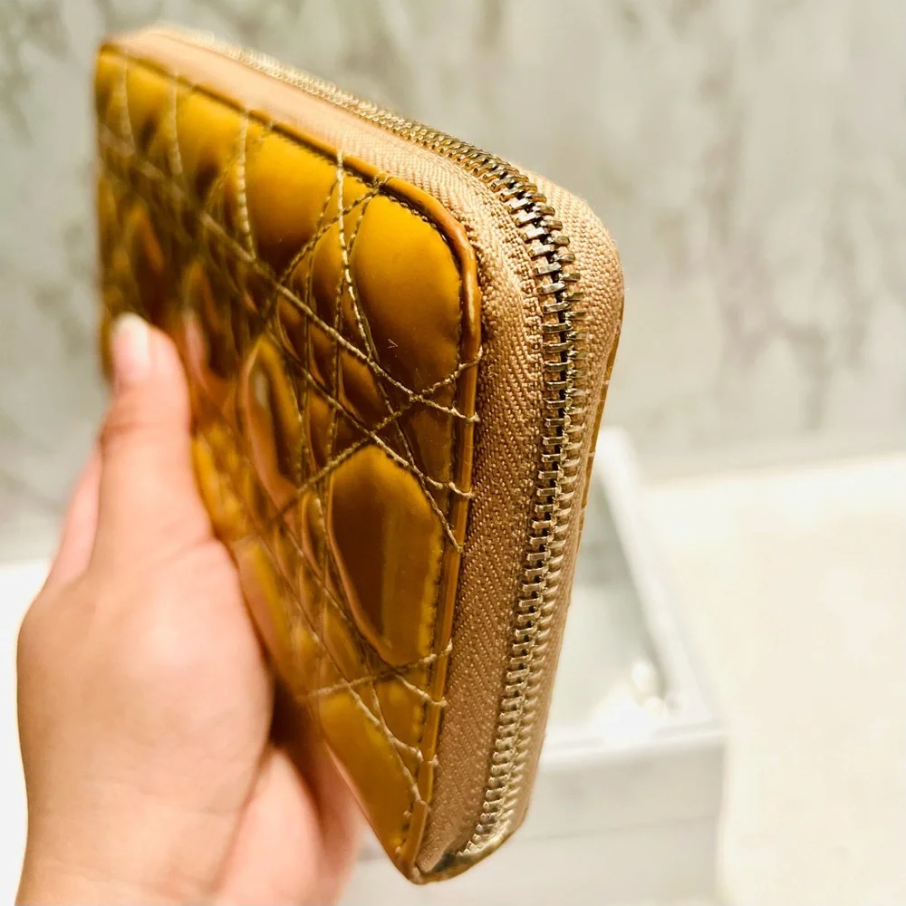 Lady Dior Yellow Cannage Long Wallet